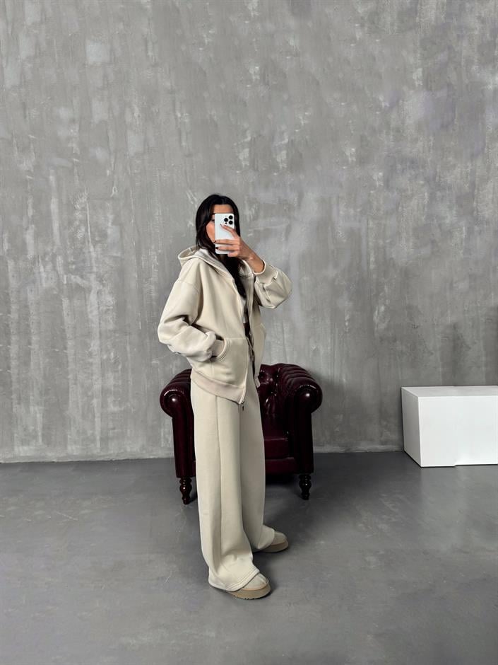 Zeus Taş Üç İplik Şardonlu Eşofman Takımı