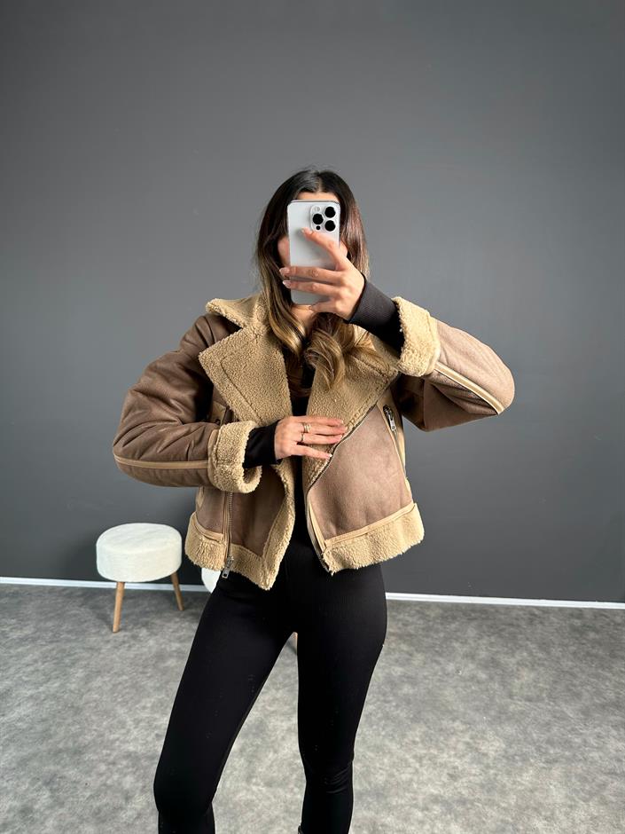 Holle Kahve İçi Kürklü Mont