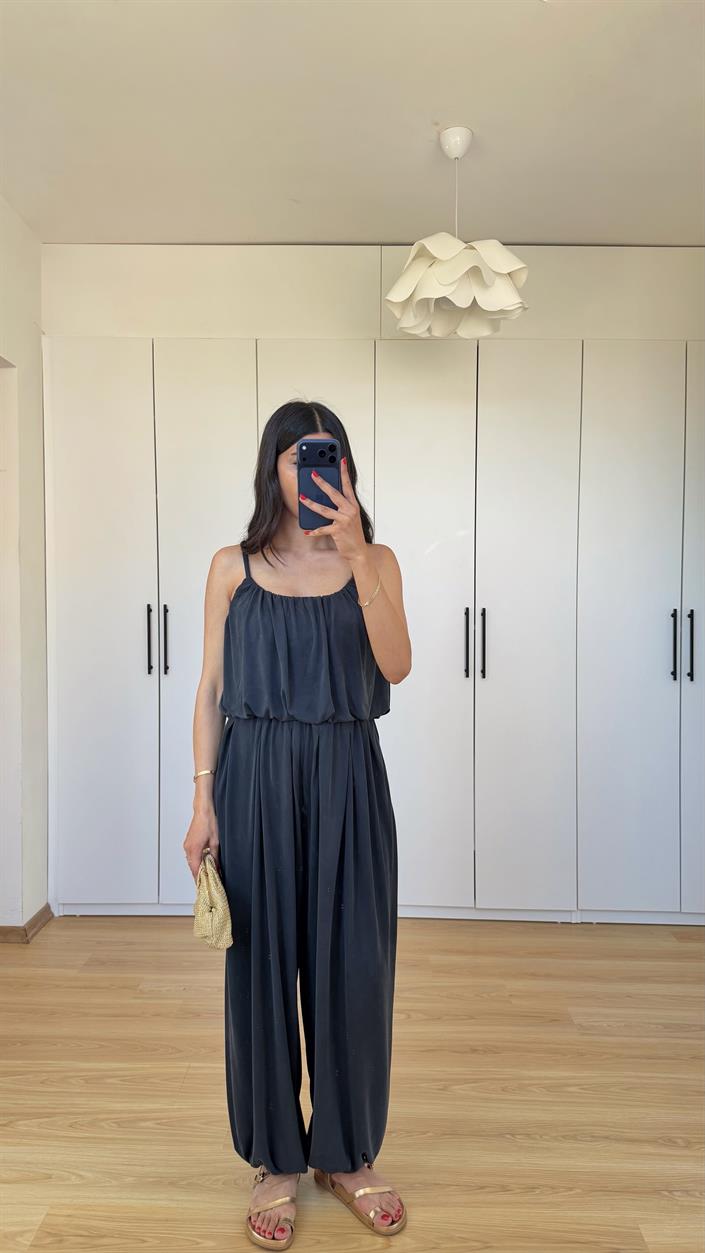 Füme OYS Model Crop Üst Pantolon İkili Modal Kumaş Takım GAUS-01602