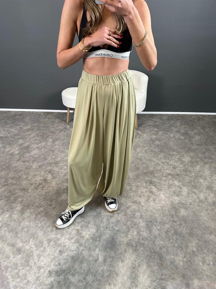 Leny Yeşil Modal Şalvar Pantolon 