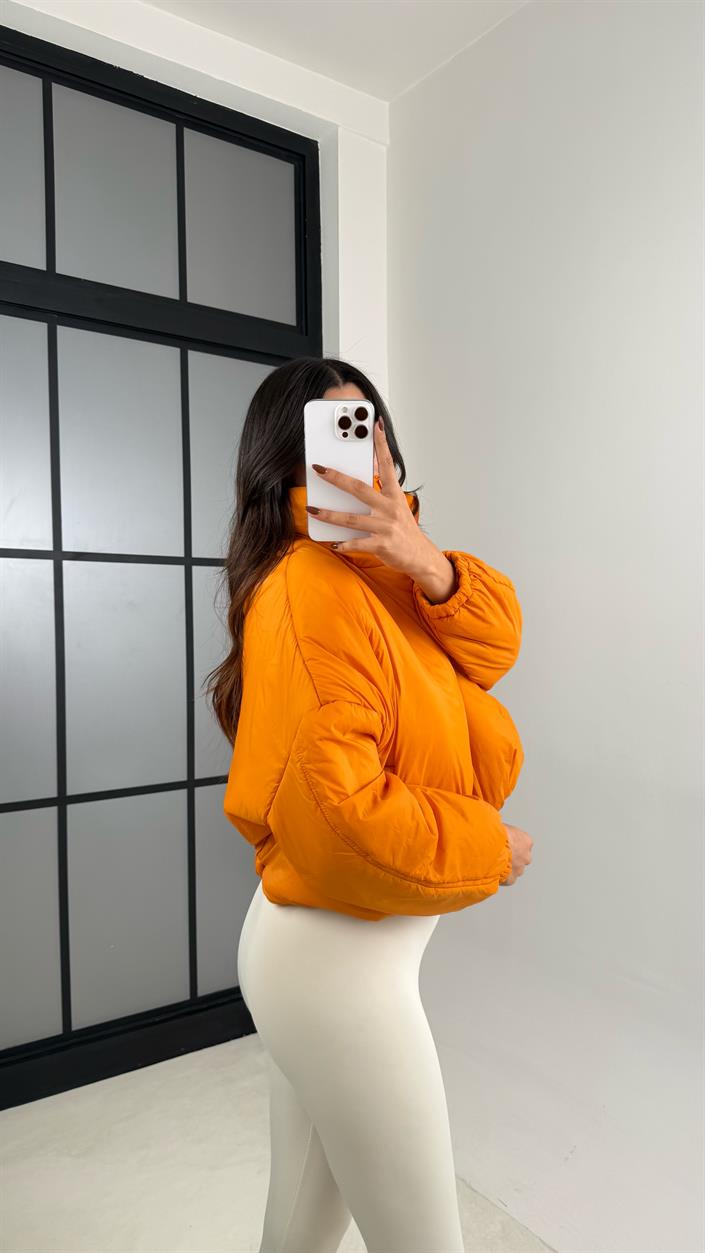 Turuncu Kısa Şişme Mont GAUS-00137