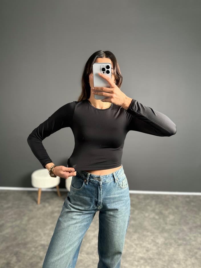 Island Siyah Basic Crop 