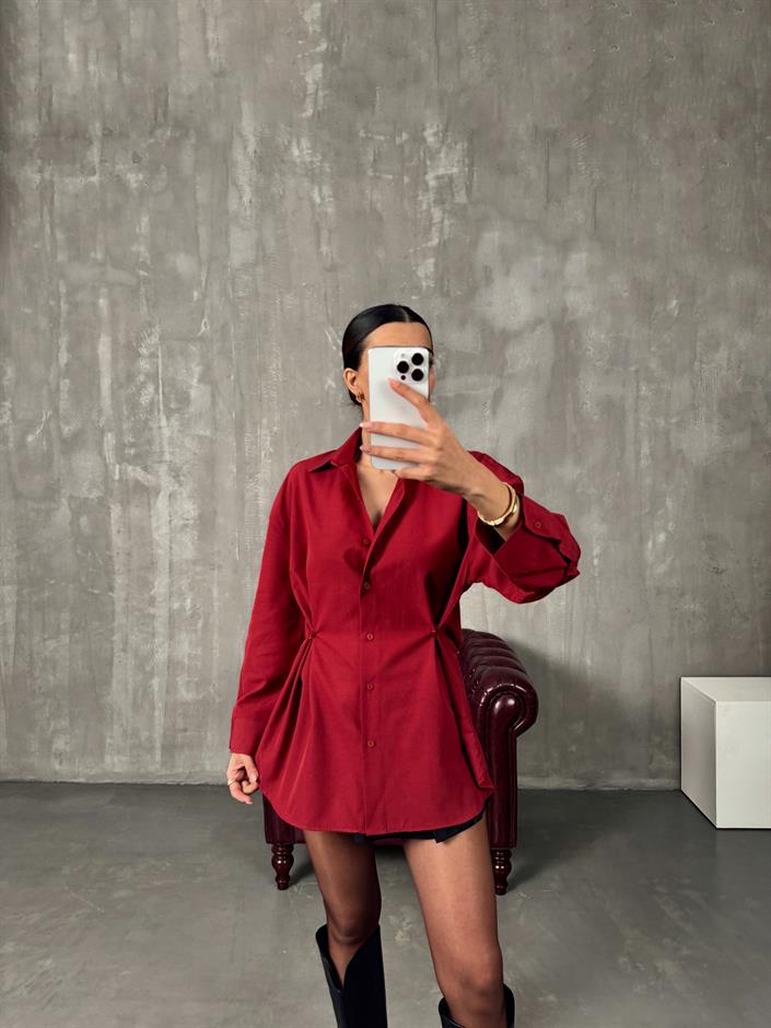 Athen Bordo ZR Model Oversize Tasarım Gömlek