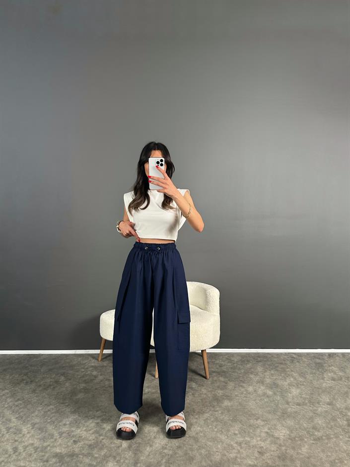 Lacivert Balon Paraşüt Pantolon