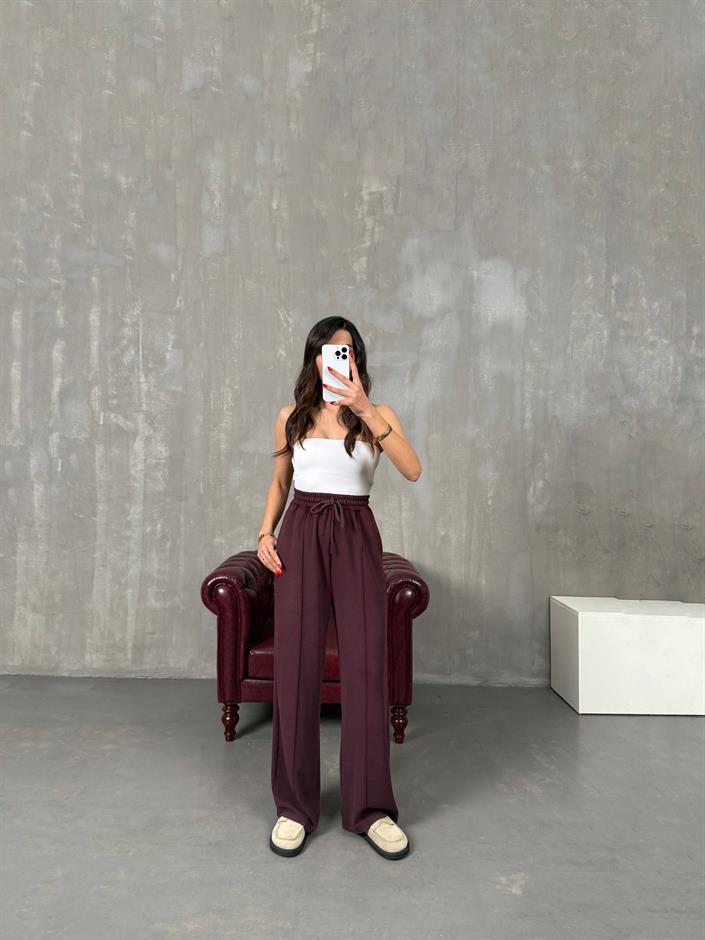 Vilde Bordo Çımalı Yıkamalı Oys Muadil Pantolon