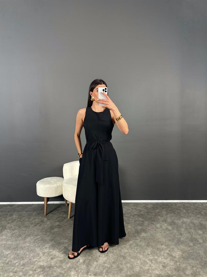 Brasil Siyah Kuşaklı Cepli Tulum