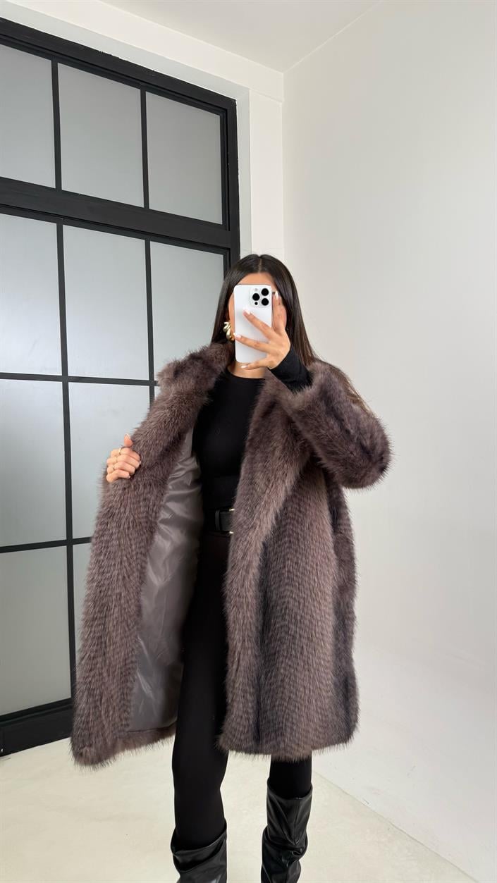 Gri Astarlı Midi Boy Premium Kürk GAUS-00504