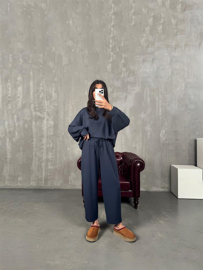 Serge Antrasit Oys Kumaş Oversize İkili Takım 