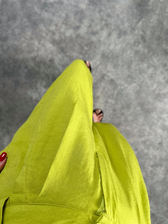 Wuud Yeşil İthal Kumaş Şalvar Pantolon