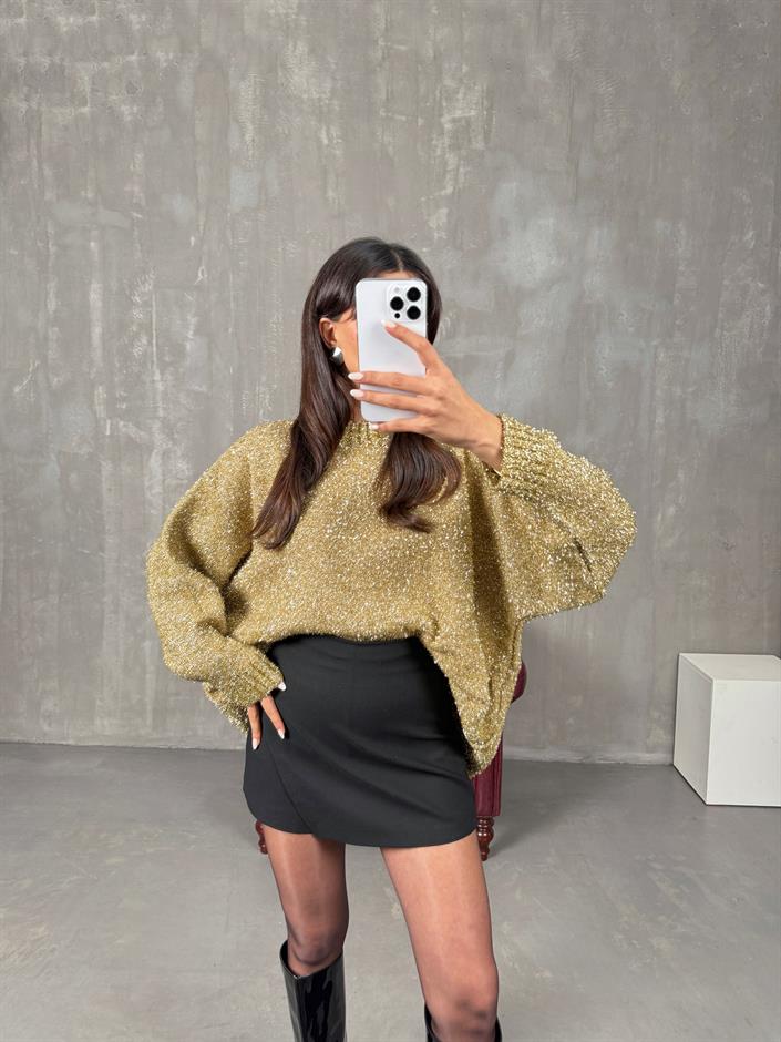 Holis Gold Simli Oversize Kazak