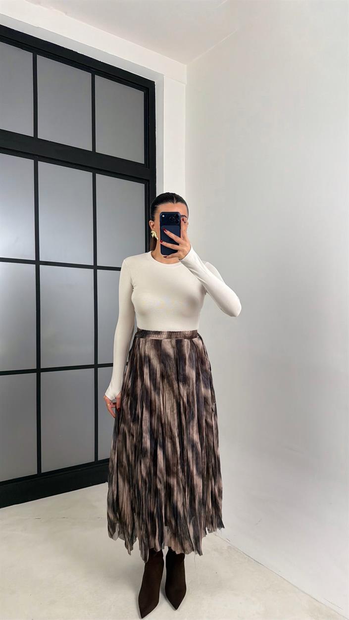 Çok Renkli Astarlı Şifon Etek GAUS-00787 GAUS-00788