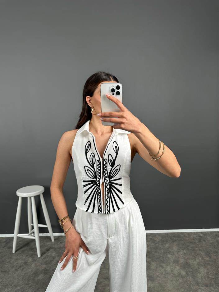 RYN Beyaz Tasarım Yelek 