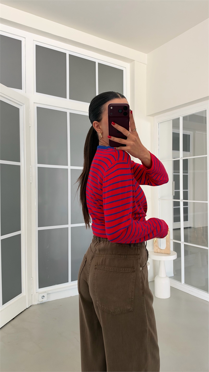Haki Beli Lastikli Geniş Paça Jean GAUS-01876 GAUS-02035