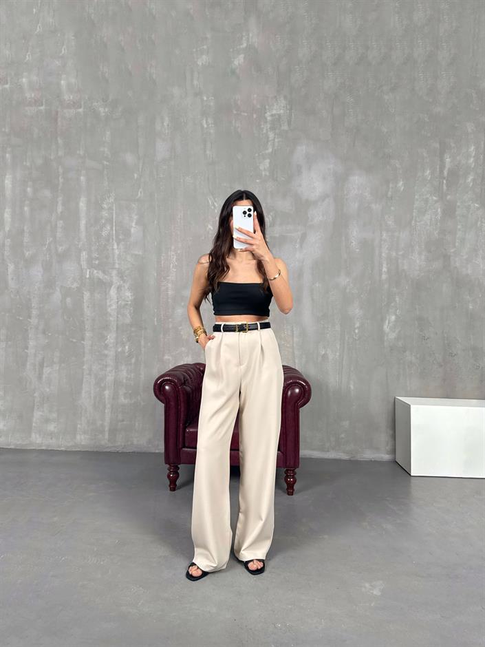 Taş Palazzo Kumaş Pantolon Gaus00140