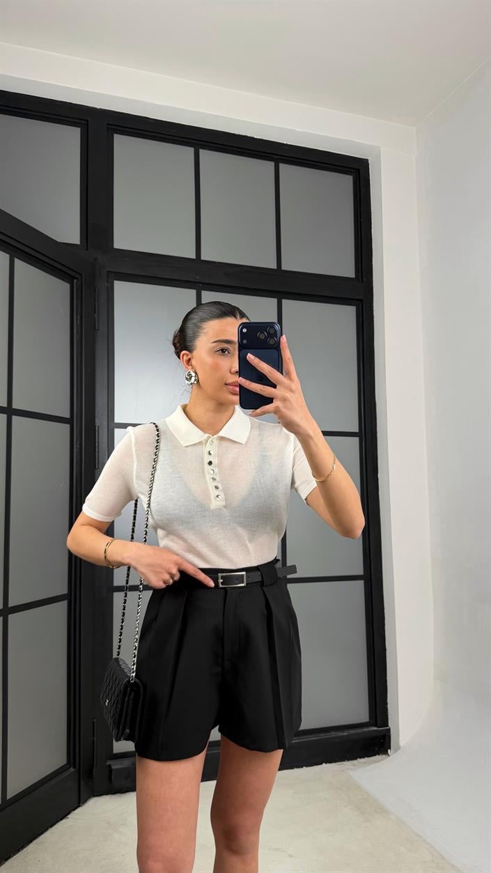 Siyah Kemerli Şort GAUS-01323