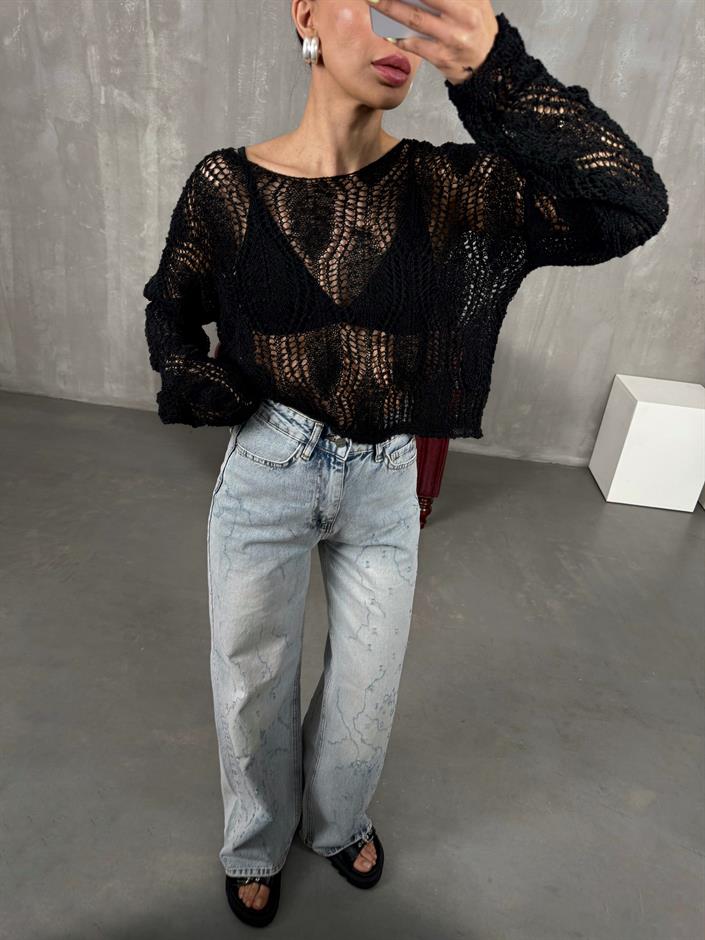 Mavi Yırtık Detaylı Yıkamalı Jean Gaus00086