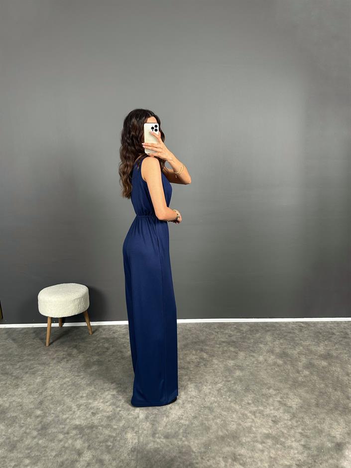 Helgi Lacivert  Beli Lastikli Pike Modal Tulum