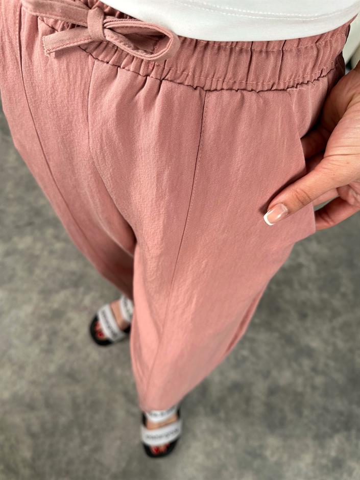 Mina Pudra Tensel Kumaş Şalvar Pantolon