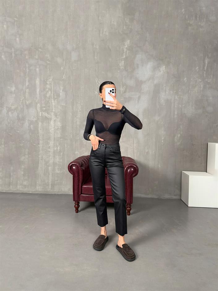 Zeland Siyah ZR Model Mumlu Kesik Paça Pantolon