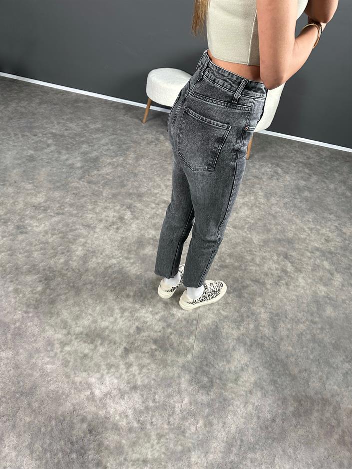 ZR Füme Kesik Paça High Waist Jean