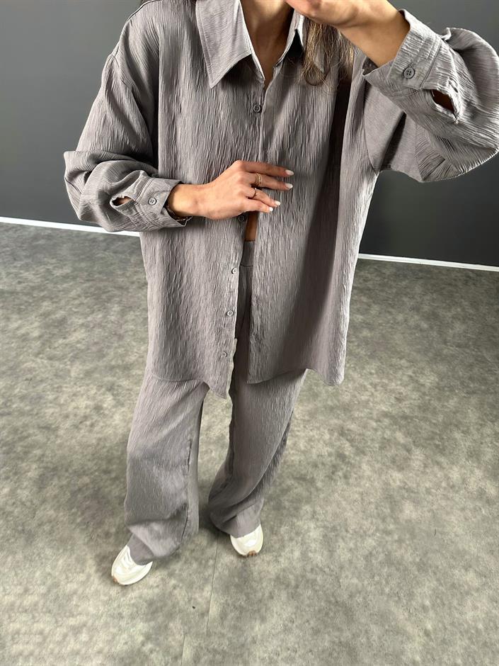 Jues Gri İthal Kumaş İkili Takım