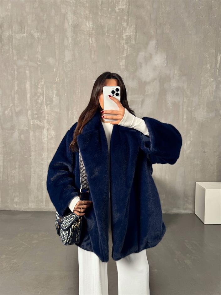 Flera Lacivert Astarlı Kürk