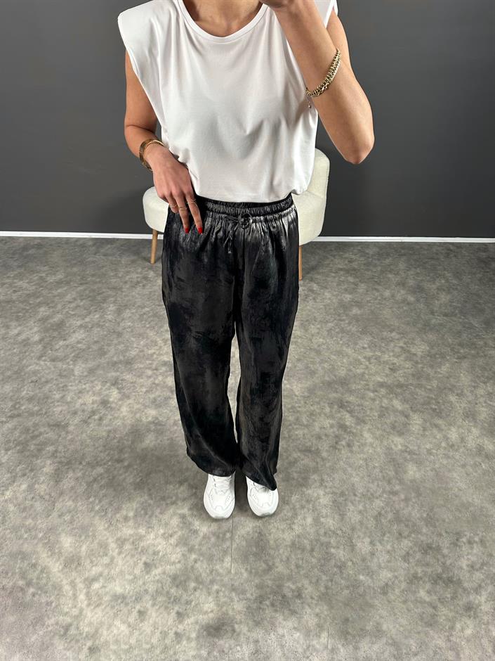 Armes Antrasit Leoparlı Parlak Saten Pantolon