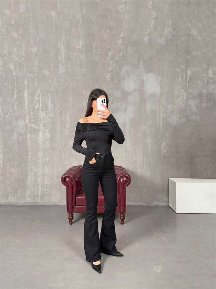 Victor Siyah ZR Model İspanyol Paça Jean