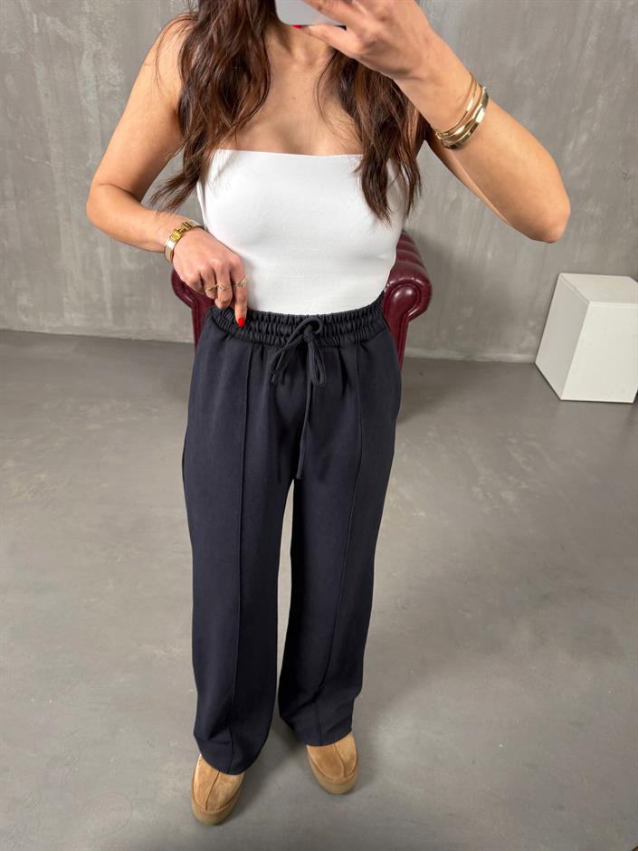 Vilde Siyah Çımalı Yıkamalı Oys Muadil Pantolon