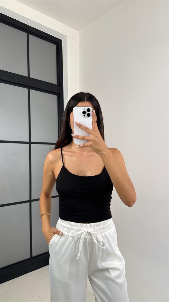 Siyah Askılı Pedli Basic Crop GAUS-0084