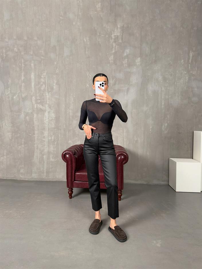 Zeland Siyah ZR Model Mumlu Kesik Paça Pantolon