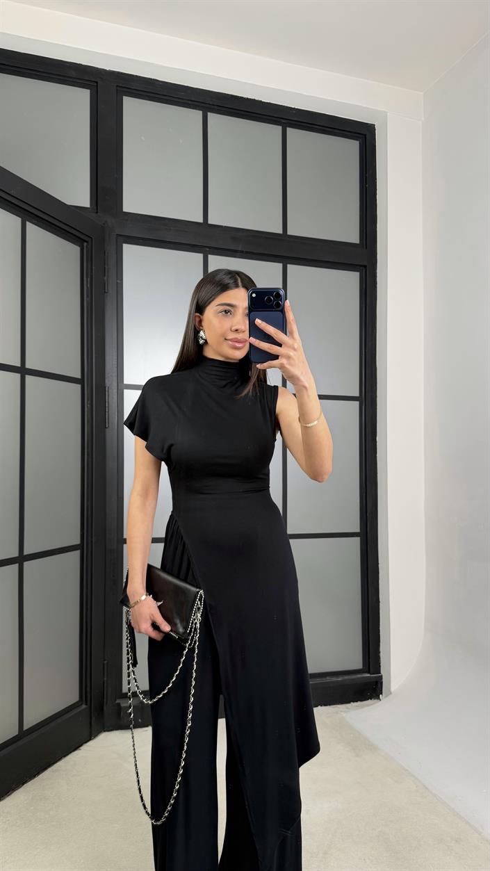 Siyah ZR Model Kaşmir Dokulu Bluz GAUS-01355