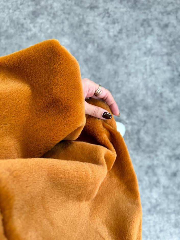 MD Camel Peluş Oversize Kapüşonlu Sweatshirt