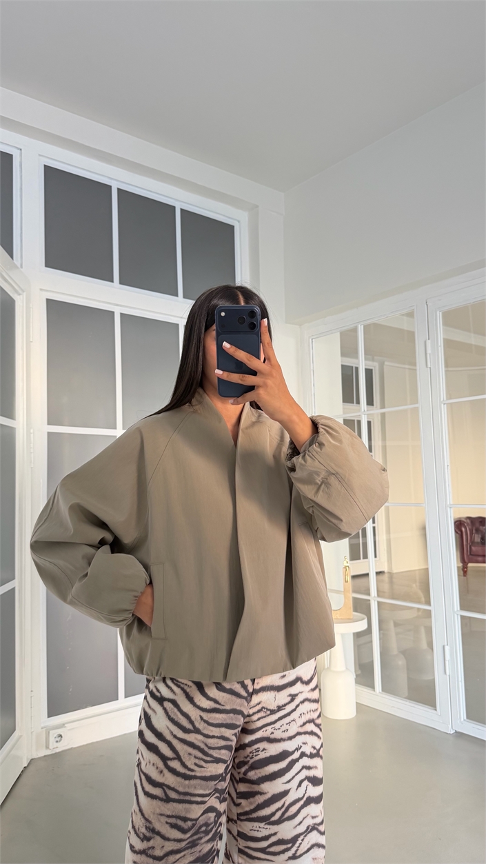 Haki Kruvaze Astarlı Reglan Mont GAUS-01905