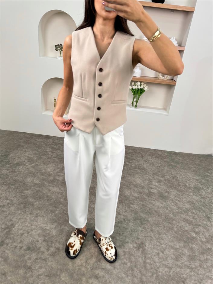 Velas Taş Kaşe Yelek