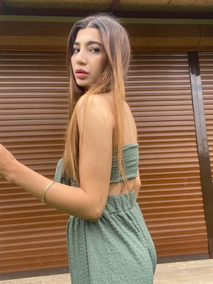 Abella Yeşil Crop Pantolon Takım