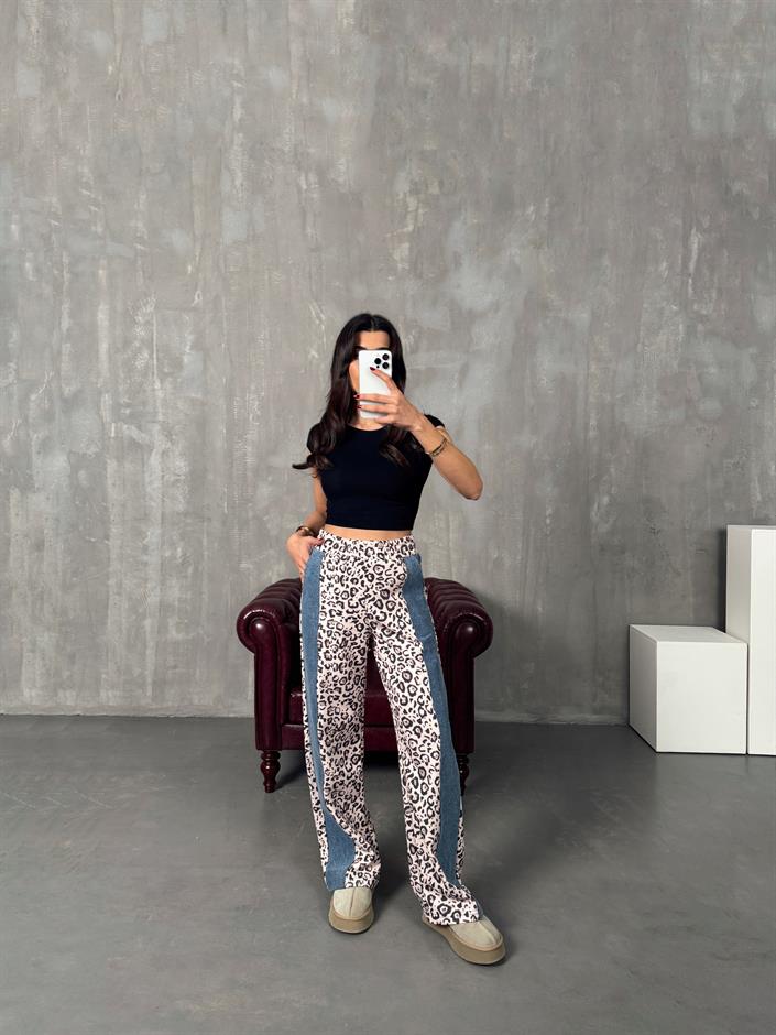 CSM Leopar Denim Karışımlı Pantolon