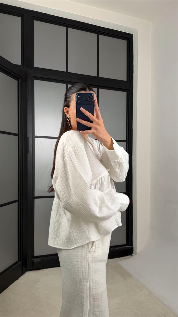 Beyaz Müslin Bluz GAUS-01368