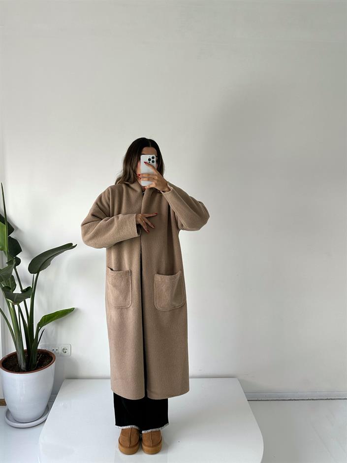 Açık Kahve İthal Kürk Kaban