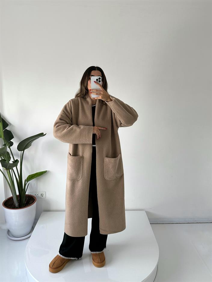 Açık Kahve İthal Kürk Kaban