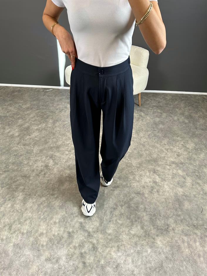 Pascal Lacivert Beli Lastikli Pantolon