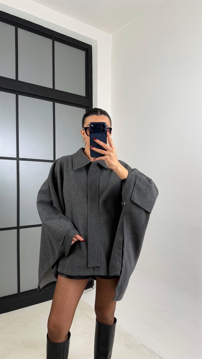 Antrasit Yarasa Kol Fermuarlı Panço GAUS-00766