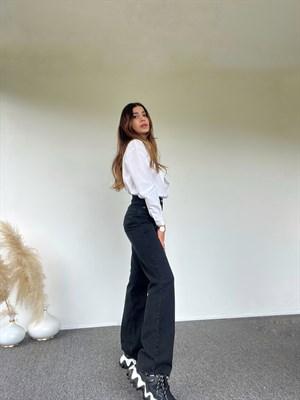 Antrasit Siyah Straight Jean 
