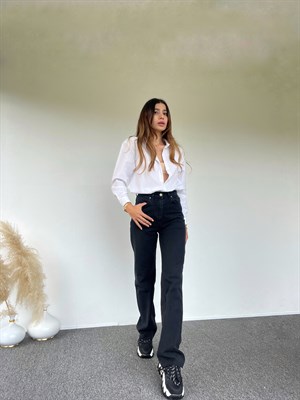 Antrasit Siyah Straight Jean 