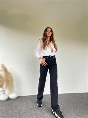Antrasit Siyah Straight Jean 