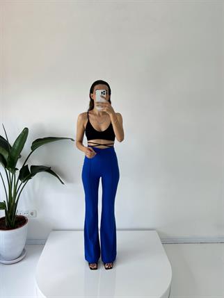 Aymila Mavi Çımalı İspanyol Pantolon