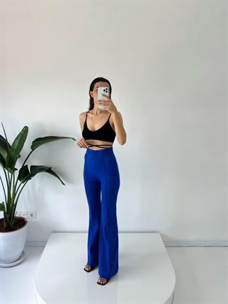 Aymila Mavi Çımalı İspanyol Pantolon