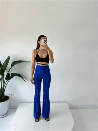 Aymila Mavi Çımalı İspanyol Pantolon