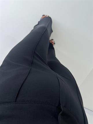 Aymila Siyah Çımalı İspanyol Pantolon 