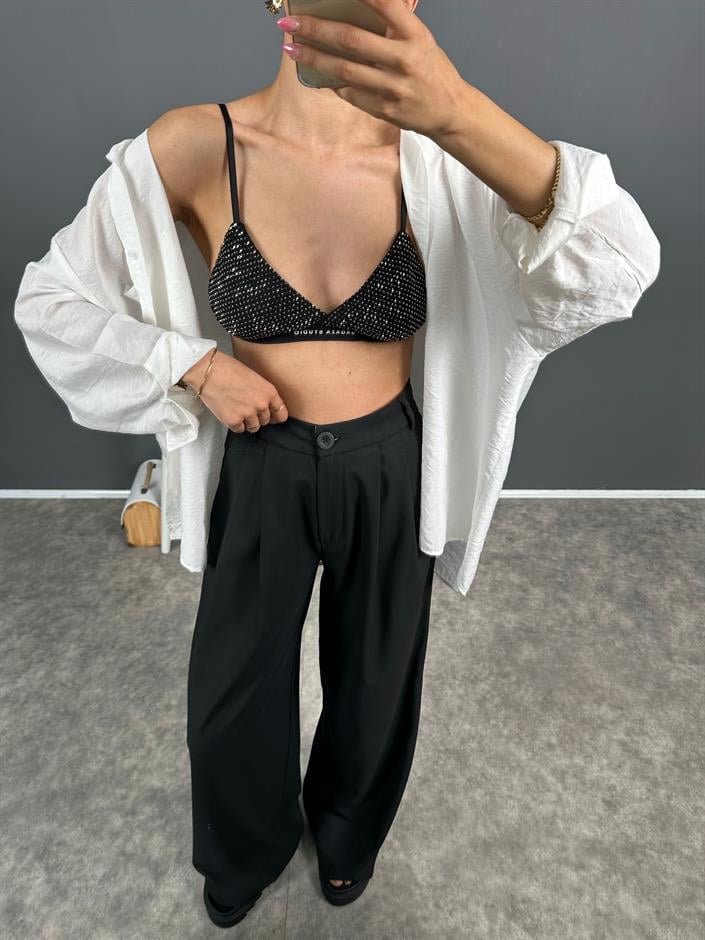 Avis Siyah Poliviskon Bol Paça Pantolon